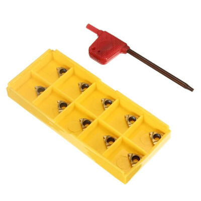 

10Pcs 11IR A60 Carbide Inserts with Wrench for Threading Turning Tool Boring BAR Lathe Tools Cutter
