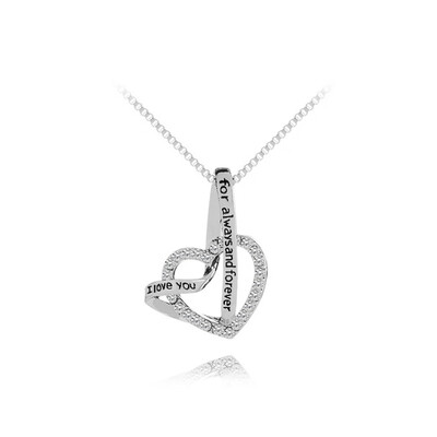 

Stainless Steel Love Heart Pendant Chain Necklace Mothers Day Gift from Daughter Son