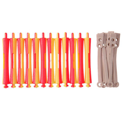 

12pcs Perm Bar Set Rubber Band Hair Curler Hairdressing ToolRandom Color