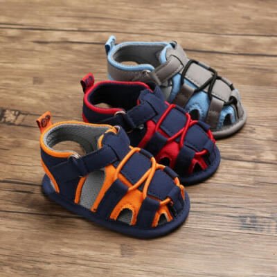 

Summer Toddler Newborn Baby Boy Soft Walking Shoes Prewalker Sandals 0-18M US