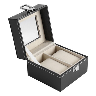 

Watch Storage Box2 Slots Watch Display Case Luxury Jewelry Organizer Woman Man Gift