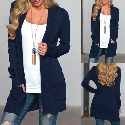 

Nomeni Plus Size Womens Solid Long Sleeve Fashion Cardigan T-shirt Tops Sweater Coat