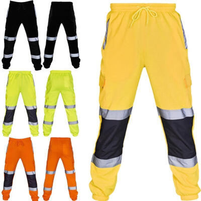 

HI VIS VIZ VISIBILITY JOGGING BOTTOMS JOGGERS THICK SWEAT PANTS SAFETY TROUSERS