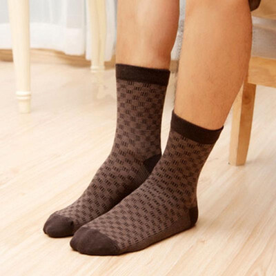 

Autumn Winter Men Cotton Socks Plaid Checked Business Casual Soft Warm Hosiery Calcetines