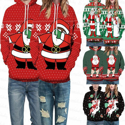 

Women Mens Xmas Santa Sweatshirt Jumper Sweater Pullover Work Casual Leisure Top