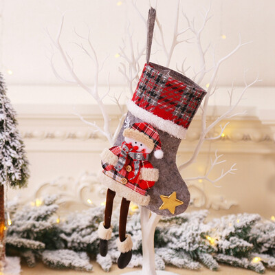 

Check Buffalo Plaid Christmas Stocking Gift Bag Holder Xmas Tree Ornaments Decor