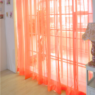 

Toponeto 1 PCS Pure Color Tulle Door Window Curtain Drape Panel Sheer Scarf Valances