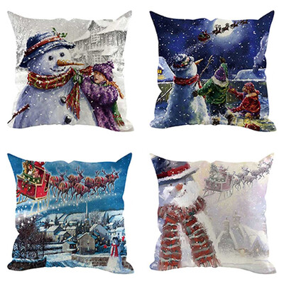 

Siaonvr 4Pcs Christmas Pillow Cover Pillowcases Decorative Sofa Cushion Cover Decoration