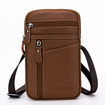 

Tailored Men Pure Color Leather Wallet Zipper Coin Purse Card Holder Waist Bag Chest Bags