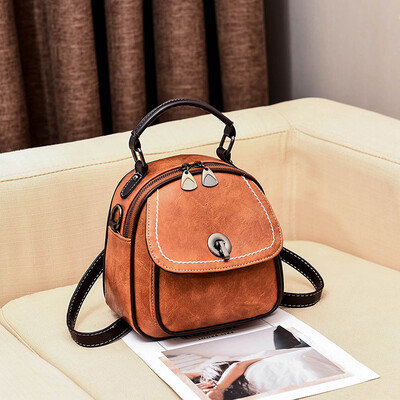 

Womens Autumn&Winter Chaohuan Port Wind Retro Fashion Hundred Shoulder Backpack One Shoulder Slant Bag