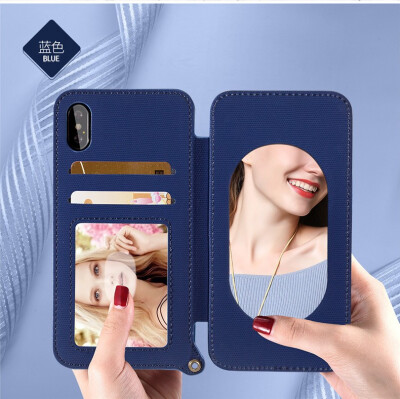 

2018 Hot Sales Lady Makeup Mirror With Card Pocket Phone Cases For samsung s8 plus Wallet TPU Business Dirt-Resistant Phone Cases