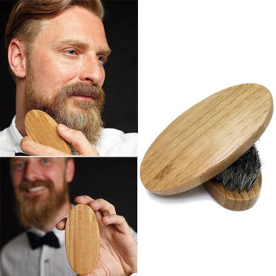 

Men&39s Natural Boar Bristle Beard Mustache Brush Military Round Wood Handle Comb