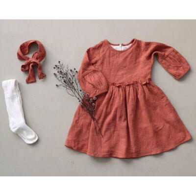 

US Toddler Baby Kid Girl Clothes Ruffle Sleeve Dress Skirt Sundress Cotton Linen