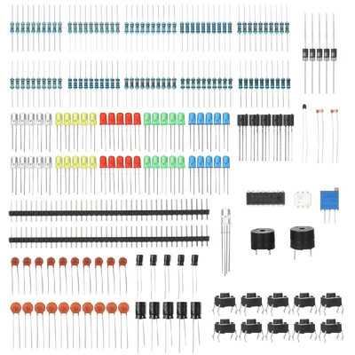 

Upgraded Electronics Fun Kit for Arduino Raspberry Pi STM32 with Power Supply Module Jumper Wire Precision Potentiometer 830 Point