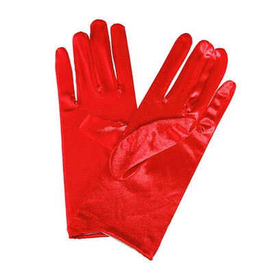 

Ladies Short Wrist Gloves Smooth Satin For Party Dress Prom Evening Wedding