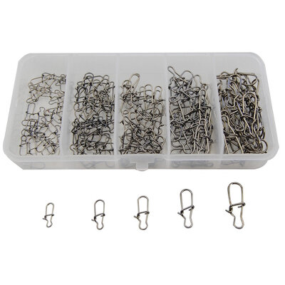 

150PCS Quality Stainless Steel Hook Lock Snap Swivel Solid Rings Safety Snap