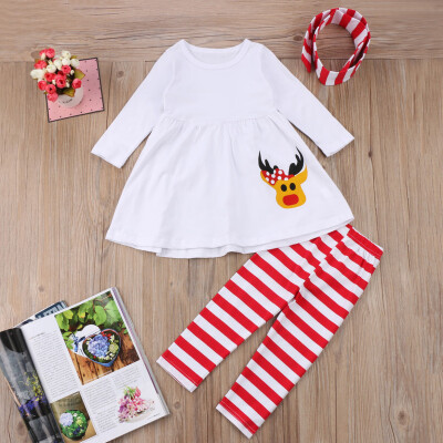 

Christmas Set Newborn Baby Girl Boy Top RomperPants Hat Outfit Clothes