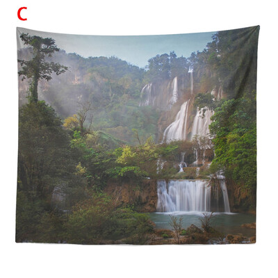 

Toponeto Misty Forest Tapestry Wall Hanging Nature Landscape Tapestry Sunshine Through Tree Tapestries For Bedroom Living Room