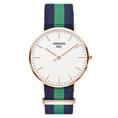 

Orissom European&American fashionable men nylon belt quartz thin sports outdoor canvas watch