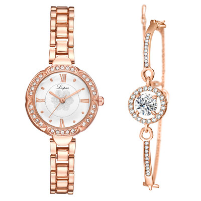 

Korean version of the retro ladies watch fashion Roman scale time watch diamond-encrusted dial exquisite high-grade quartz watch