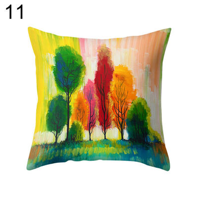 

Multi-Color Tree Printed Square Throw Pillow Case Cushion Cover Bedding Articles