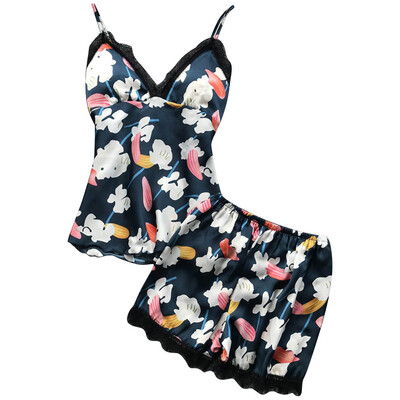 

Toponeto Womens Sexy Satin Sling Sleepwear Lingerie Lace Print Nightwear Underwear Set