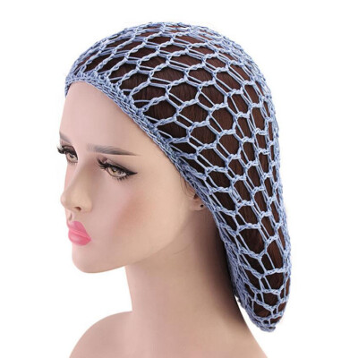 

12 Colors Women Ladies Soft Mesh Hair Net Crochet Cap Solid Color Snood Sleeping Cap