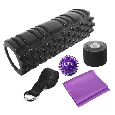 

5 PCS Yoga Equipment Set Yoga Trigger Roller Yoga Spiky Ball Cotton Stretching Strap Athletic Muscle Bandage Resistance Band Yoga