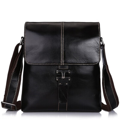 

Leisure men genuine leather shoulder handbag messenger bags Retro boy first layer of cowhide man business travel crossbody bag