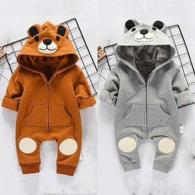 

Casual Hoodie Tops Newborn Toddler Baby Boys Girls Warm Romper Jumpsuit Playsuit Clothes Outfits