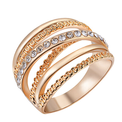 

Romad Brand for Women Engagement Wedding Rings Rose Gold Color Finger Ring Body Jewelry Ring