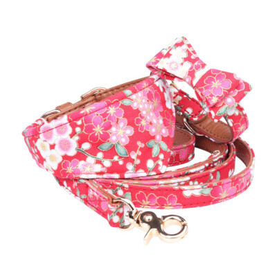 

Pet Collars Leash Dog PU Bandana-Style Bow Tie Collar Necklace Outdoor Indoor Supplies