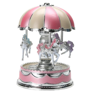 

LED Light Merry-Go-Round Music Box Christmas Birthday Gift Toys Carousel