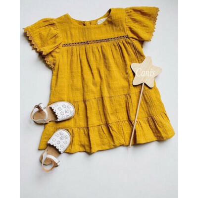 

US Summer Dresses Newborn Kid Baby Girl Ruffle Short Sleeve Dress Casual Clothes