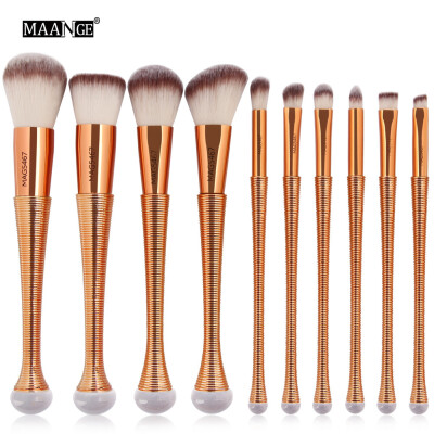 

Toponeto New Arrival 10Pc Mermaid Foundation Eyeshadow Contour Eye Lip Makeup Brushes Set