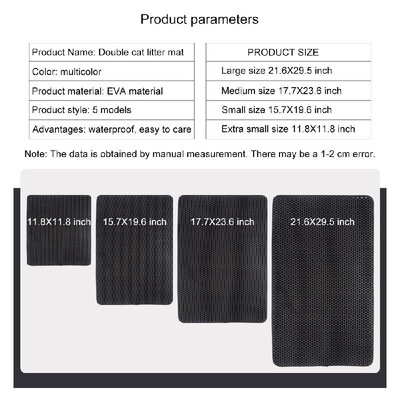 

Cat Litter Mat EVA Black Double Layer Cats Litter Trapper Mats Waterproof Bottom Layer