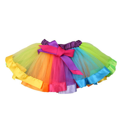 

Colorful Casual Girls Baby Children Rainbow Ballet Dance Ruffle Tutu Skirt