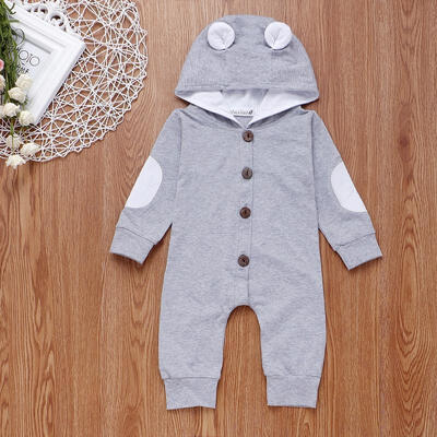 

Newborn kids Baby Boy Girl Clothes Cute Hoodies Plain Clothes Long Sleeve Autumn Romper Jumpsuit Bodysuit Outfits