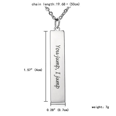 

Geometric Square Bar Pendant Custom Engraving Name Date Necklace for Women DIY Personalized Name Plate Word Letters Jewelry
