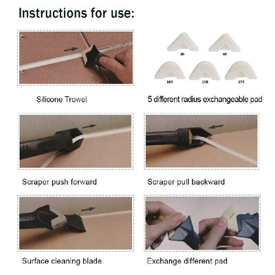 

1 Set Professional Silicone Sealant Scraper Metal Spatula House Kitchen Dirt Remover&Finisher Cement Caulking Tool Kit Removal
