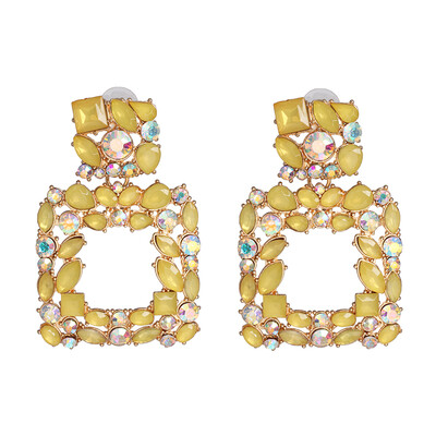 

2019 New Fashion Geometric Crystal Earrings for Women Boho Rhinestone Statement Earring Fashion Jewelry Bijoux