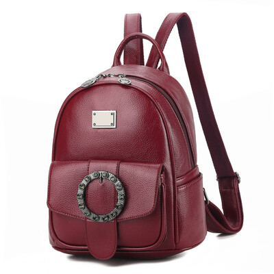 

Tailored Womens Sleek Minimalist Style Solid Color Leather Backpack Shoulder Bag