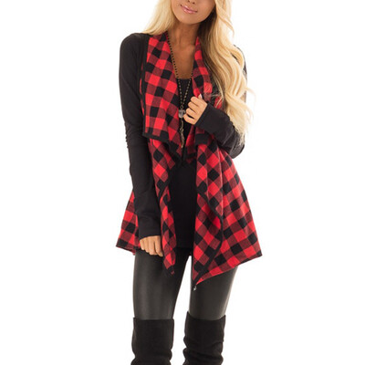 

Toponeto Women Casual Sleeveless Lapel Open Front Plaid Vest Cardigan Tunic Coat Pockets