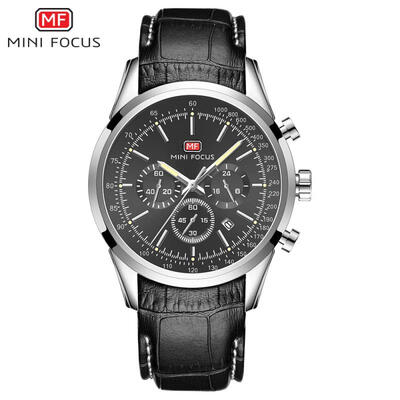 

MINIFOCUS Mens Quartz Watch Professional Waterproof Watch With Back Light Calendar Alarm