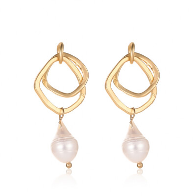 

Vintage Irregular Geometric Pearl Earrings For Women Jewelry Accessories