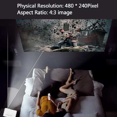 

GP802A Mini LED Projector 100 Lumens 480240 Pixels Contrast Ratio 600 1 with HD VGA USB AV TV SD Port