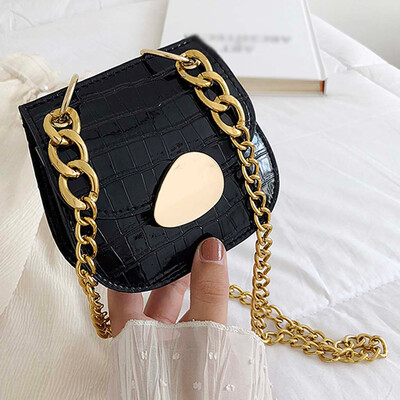 

Tailored Womens Fashion Stone Shoulder Bag Chain Diagonal Bag Solid Color Handbag