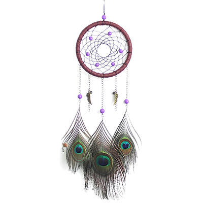 

Peacock Pattern Feather Dream Catcher Feather Hanging Handmade Ornament