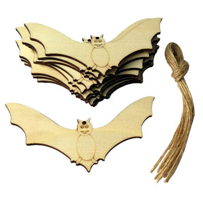 

10 pcs Halloween Wood Chip Tree Ornaments Halloween Hanging Pendant Party Halloween Decoration Board Game Arts Crafts Gifts