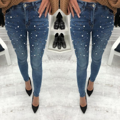 

Women Pencil Stretch Casual Denim Skinny Jeans Pants High Waist Jeans Trousers